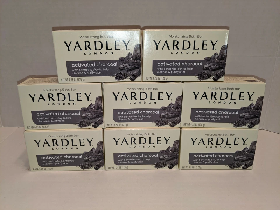 Yardley London Activated Charcoal Moisturizing Bath Soap 4.25oz Ea. Lot of 8 - Image 1 of 1