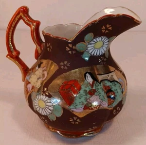 Japanese Porcelain Creamer Pitcher Geisha Scene Asian Nice! - Picture 1 of 9