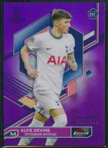 2023 Topps Finest ALFIE DEVINE Purple Refractor RC #225 /299 TOTTENHAM HOTSPUR - Picture 1 of 2
