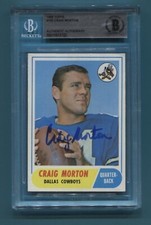 1968 TOPPS CRAIG MORTON RC ROOKIE CARD #155 AUTO AUTOGRAPH SIGNED BAS