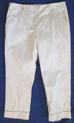 ALEX MARIE Beige Elástico Algodón Crop Puños Pierna Vestido Pantalón Talla 6 Petite * Nuevo Foto 1 de 2