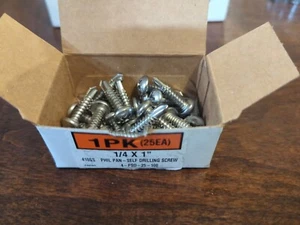 1/4" x 1" Phillips Pan Head Self Drilling TEK Screws Stainless Steel 410 Qty 25 - Picture 1 of 2