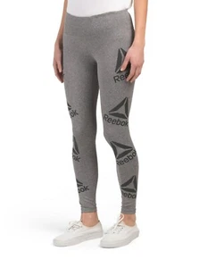 Neu mit Etikett $ 70 Reebok Damen-Leggings LOGO Yoga Active Crossfit-Leggings grau XS S M  - Bild 1 von 5