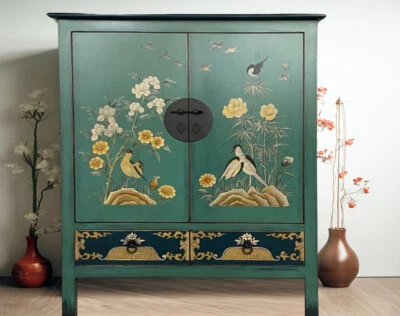 Comò credenza mobiletto asiatico cinese orientale vintage shabby - Immagine 1 di 3