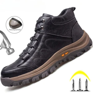 Men Safety Shoes Work Boots Steel Toe Shoes Safety Boots Anti-Smashing Sneakers - Picture 1 of 25