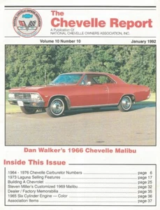 THE CHEVELLE REPORT 1992 JAN - '69 MALIBU, '66 MALIBU, CARBURETOR NUMBERS - Imagen 1 de 1