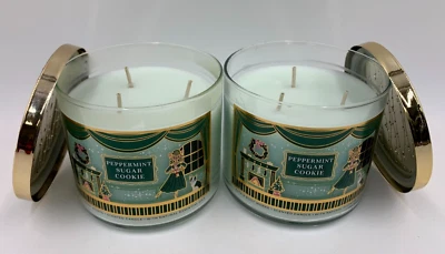 Bath & Body Works Peppermint Sugar Cookie 3 Wick Candle 14.5 oz S/2 #A201 - Image 1 of 4