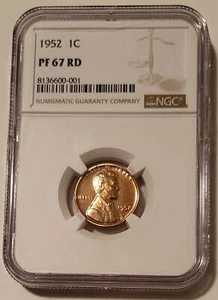 1952 Lincoln Wheat Cent Proof PF67 RED NGC - Picture 1 of 2