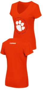 Camiseta para mujer Clemson Tigers Parma calce ajustado naranja cuello en V - Imagen 1 de 6