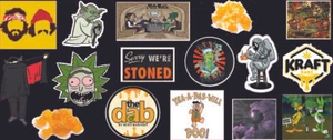 160 Weed MJ Dab Shatter Cannabis Chronic 420 Dabs Fun Vinyl Stickers D 10 pack - Bild 1 von 2