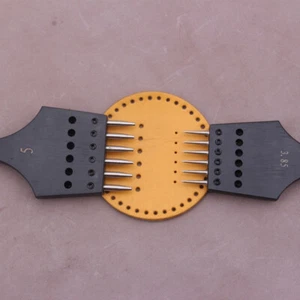 LeatherCraft round Hole Black pricking iron chisel Stitching Punch DIY Tools Set - Picture 1 of 22