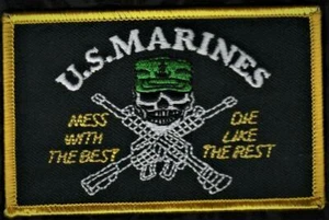 👀🤔👍👍 U.S. Marines Patch Mess With The Best Die Like The Rest - Picture 1 of 2