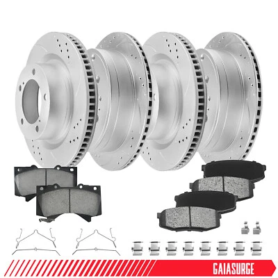 Front Rear Brake Rotors and Ceramic Pads for Land Cruiser Sequoia Tundra LX570 - Image 1 of 4