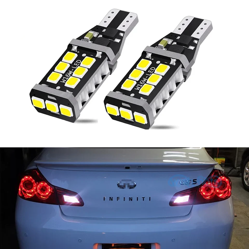 2Pcs 6000K White LED Reverse Backup Lights Bulbs For Infiniti G37 2008-2013 - Image 1 of 4