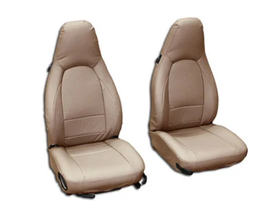 FUNDA ASIENTO DELANTERO PORSCHE BOXSTER 1997-2004 BEIGE TIPO CUERO HECHA A MEDIDA Foto 1 de 4