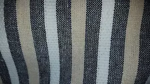 POLSTERSTOFF CANVAS GEWEBT STREIFEN SCHWARZ HELLBRAUN WEISS BAUMWOLLE - Bild 1 von 3