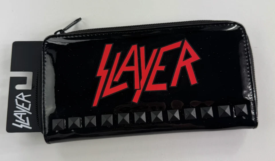 Cartera SLAYER Banda Tachonada Vinilo Cremallera Niñas NUEVA Mercancía Oficial Foto 1 de 2