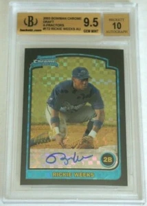 2003 Bowman Chrome Xfractor RICKIE WEEKS BGS 9.5 Gem Mint Milwaukee Brewers RC - Picture 1 of 1