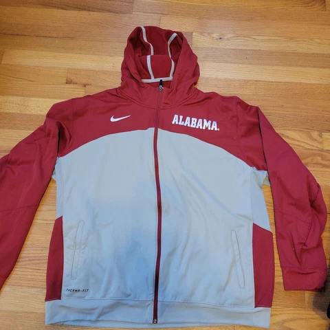 Nike Therma-Fit Alabama Crimson Tide Crimson Gray Hoodie Men's Size XXL Cover