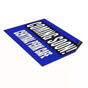 ¡Juego de 2 imanes de coche próximamente! Letrero industrial azul con nombre personalizado - Imagen 1 de 7