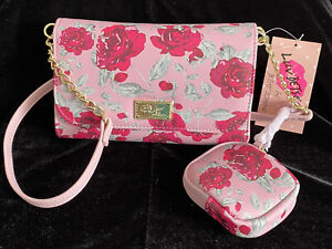 Luv Betsey💋Betsey Johnson💗Crossbody Bag with Coin Pouch FLORAL LBFOLEY NWT