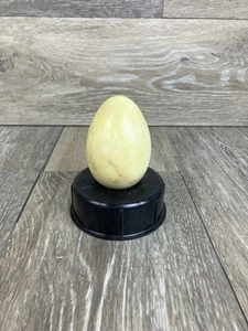 Polished Stone Rock Egg Easter Yellow White Natural - Picture 1 of 10