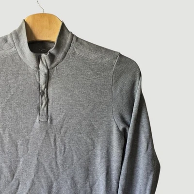 Suéter Greg Norman Tiburón Cuarto Botón Manga Larga Top Para Hombre Grande Gris Foto 1 de 4