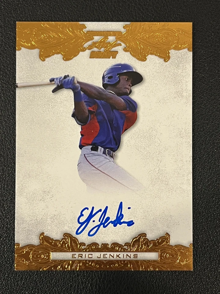 Eric Jenkins 2015 Leaf Ultimate Draft Bronze Etched Foil Auto BA-EJ1 Rangers - Image 1 of 1