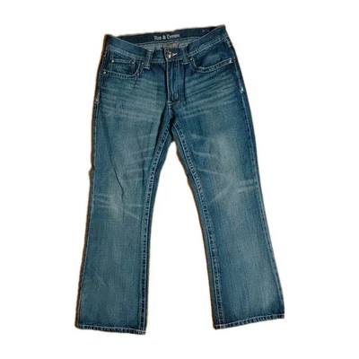 Pantalones de mezclilla para hombre Axe & Crown 32x32 (se adapta a 34x30) corte bota bigotes y desgastados Foto 1 de 4