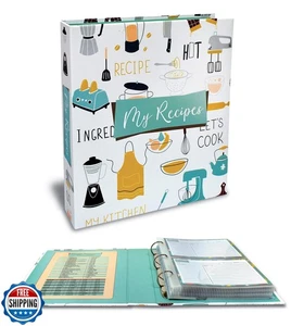 Better Kitchen Products Recipe Binder, 8.5" x 9.5" 3 Ring Binder Organizer Se - Picture 1 of 5
