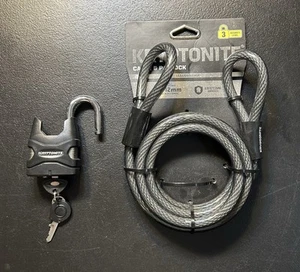 Kryptonite 6 ft x 12 mm Bike Lock Cable & Steel Padlock - Picture 1 of 2