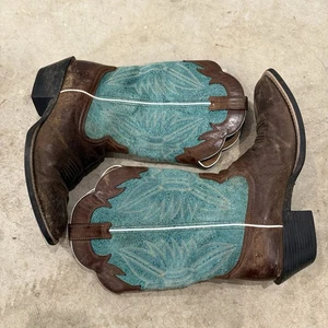 Botas vaqueras occidentales Ariat para mujer talla 9,5B turquesa verde azulado marrón 10018531 - Imagen 1 de 9