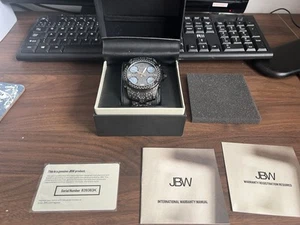 JBW 'Jet Setter' 2.34 Diamond & Crystal 50mm Watch (Rare/Collectable) - Black - Picture 1 of 16