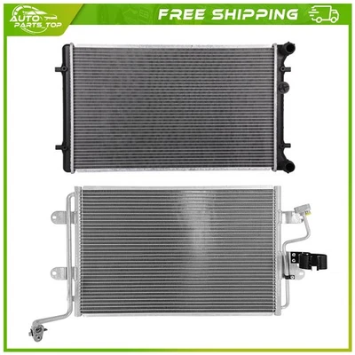 Aluminum Radiator and AC Condenser Cooling Kit For 2000-2004 2005 2006 Audi TT Foto 1 de 4