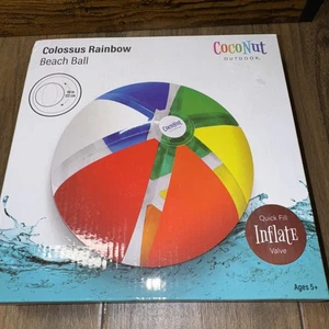 48" Vinyl Regenbogen Strandball aufblasbar. Neu Versiegelt   - Bild 1 von 7
