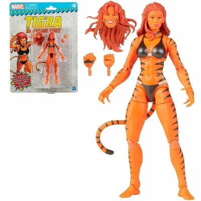 Figura de acción retro Tigra Marvel Legends Vengadores de 6 pulgadas con tarjetero Foto 1 de 4