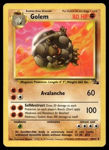 Golem 36/62 Pokemon Fósil No Holo (MP) - Imagen 1 de 2