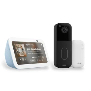 Blink Video Doorbell with Sync Module Core + Amazon Echo Show 5 3rd Gen 5.5 inch - Picture 1 of 12