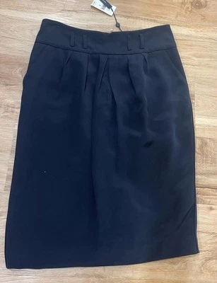 NUEVO CON ETIQUETAS Colección Magaschoni 100% Seda Azul Marino Falda de Carrera Talla 8 Lápiz Cápsula Foto 1 de 4