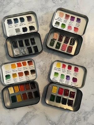 Lot Watercolor Eight Pan Sample Pans Winsor & Newton, Daniel Smith, Holbein - Image 1 of 4