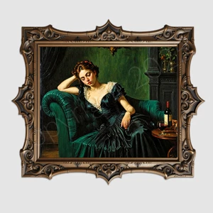 Victorian  Lady Vintage Painting Print Gothic Woman Dark Academia Wall Art - Picture 1 of 38