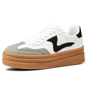 Tscoyuki Womens Sneakers: Lace Up Shoes for Women, Trendy Platform Sneakers f... - Picture 1 of 6