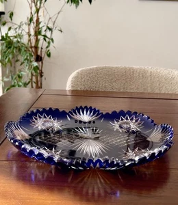 Prächtige große französische Kristallschale Kobaltblau, Saint Louis? Baccarat? - Bild 1 von 24