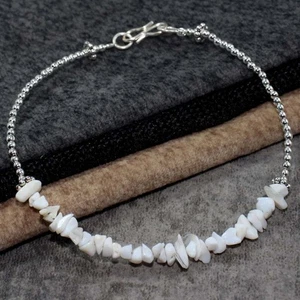 Outstanding White Coral 925 Silver Plated Beaded Handmade Bracelet 9" GW - Picture 1 of 3
