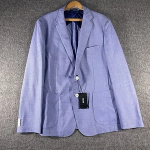 Hugo Boss Men's Blue White Colombo Soft Construction Sport Coat Jacket 42R - Picture 1 of 15