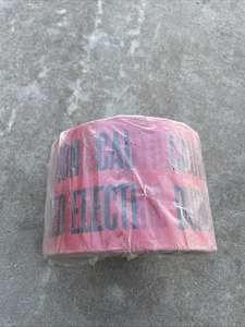 Red Caution Buried Electric Line Below Tape 6" x 1000' - Picture 1 of 4