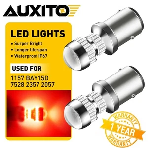 US AUXITO Red 1157 7528 2357 3496 LED Bulb Tail Stop Brake Turn Signal Light NEW - Picture 1 of 8