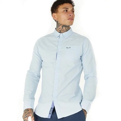 Bench Mens Oxford Button Down Long Sleeve Shirt - Light Blue / 5XL EU60 - Image 1 of 3