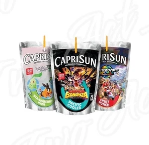 Lote de 3 Nintendo Switch 2 Mario Kart Pokemon Donky Kong Capri Sun Pouches NUEVO - Imagen 1 de 7