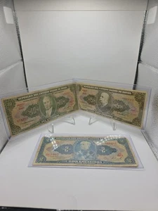 Set $2 $5 $10 Brazil Cruzeiros Banknote Brazilian Currency Paper Money  - Picture 1 of 7